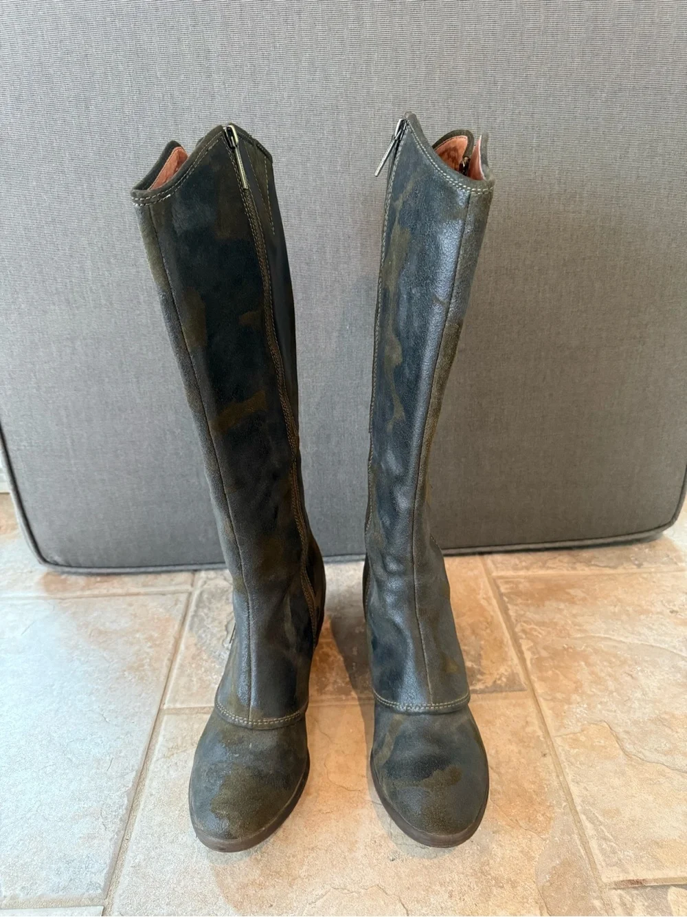Donald J. Pliner Olive Green Camo Boots